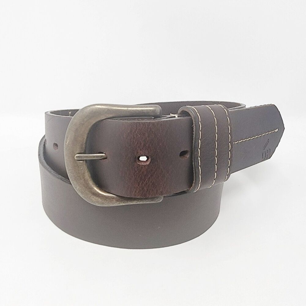 Daniel Hechter Paris Thick Brown Leather Belt Sz Large Fit 34-39" Casual Quality